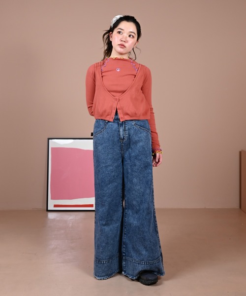 MARKEY'S（マーキーズ）の「サイドラインデニムバギーパンツ/おとな（デニムパンツ・レディース・ブラック/ブルー・160cm）」の9枚目の写真
