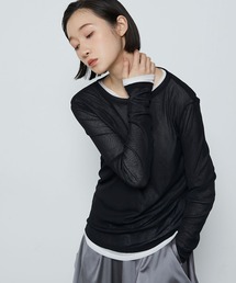 le ELMi | Basic crew-neck sheer tee / クルーネック シアー ベーシック カットソー(Tシャツ/カットソー)