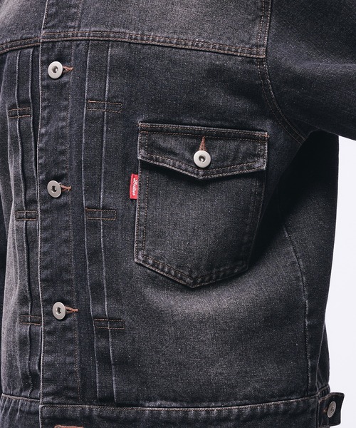 Adoon plain(アドーンプレーン)の「VINTAGE LIKE DENIM JACKET / ヴィンテージライクデニムジャケット(デニムジャケット・メンズ・ブラック/ブルー・MEDIUM/LARGE)」の18枚目の写真