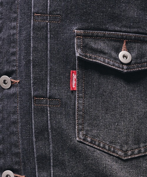Adoon plain(アドーンプレーン)の「VINTAGE LIKE DENIM JACKET / ヴィンテージライクデニムジャケット(デニムジャケット・メンズ・ブラック/ブルー・MEDIUM/LARGE)」の17枚目の写真