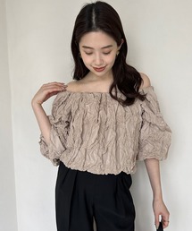 anuans | エンブロイダリータフタオフショルブラウス(シャツ/ブラウス)