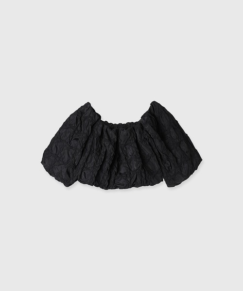 エンブロイダリータフタオフショルブラウス(F BLACK): トップス