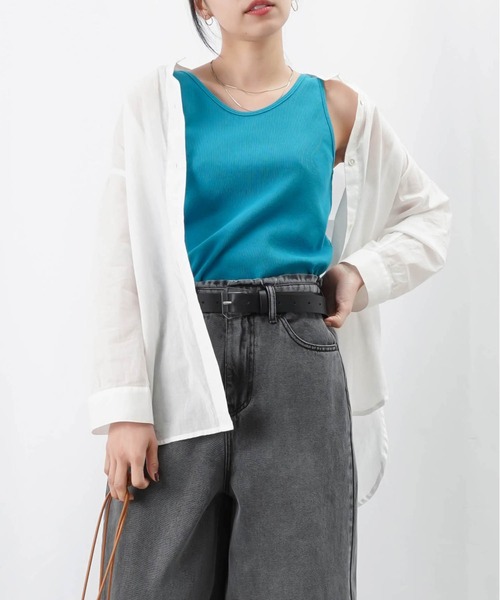 LUCA/LADY LUCK LUCA（ルカ/レディラックルカ）の「LC/LLL 前後2WAYリブタンク（タンクトップ・レディース・グレイッシュベージュ/オフホワイト/ターコイズブルー/オレンジ/ダークブラウン/ブラック・FREE）」の5枚目の写真