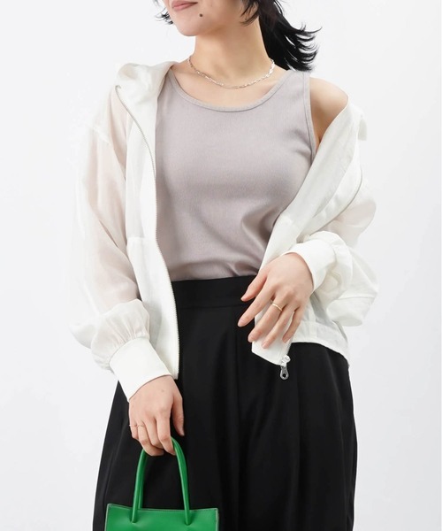 LUCA/LADY LUCK LUCA（ルカ/レディラックルカ）の「LC/LLL 前後2WAYリブタンク（タンクトップ・レディース・グレイッシュベージュ/オフホワイト/ターコイズブルー/オレンジ/ダークブラウン/ブラック・FREE）」の4枚目の写真