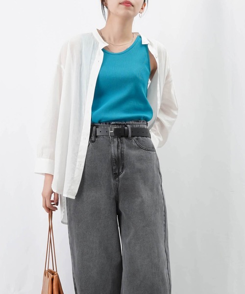 LUCA/LADY LUCK LUCA（ルカ/レディラックルカ）の「LC/LLL 前後2WAYリブタンク（タンクトップ・レディース・グレイッシュベージュ/オフホワイト/ターコイズブルー/オレンジ/ダークブラウン/ブラック・FREE）」の22枚目の写真