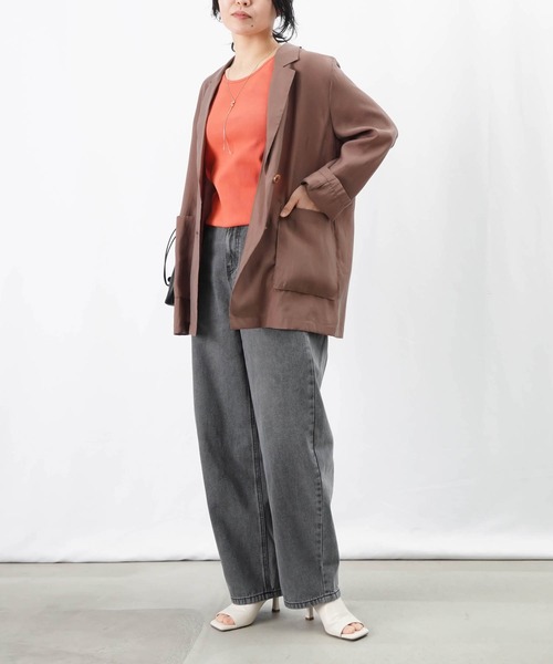 LUCA/LADY LUCK LUCA（ルカ/レディラックルカ）の「LC/LLL 前後2WAYリブタンク（タンクトップ・レディース・グレイッシュベージュ/オフホワイト/ターコイズブルー/オレンジ/ダークブラウン/ブラック・FREE）」の12枚目の写真