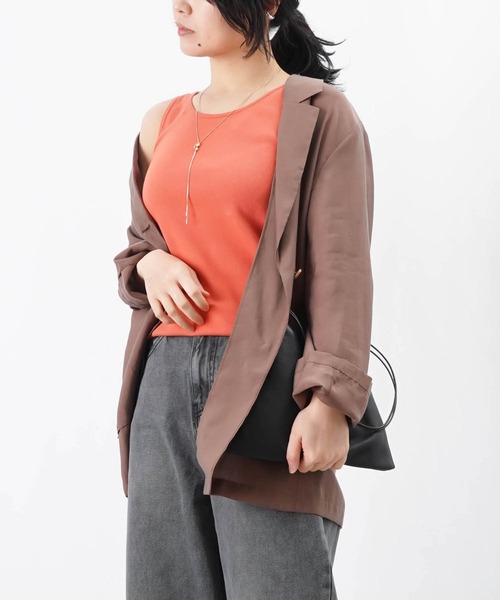 LUCA/LADY LUCK LUCA（ルカ/レディラックルカ）の「LC/LLL 前後2WAYリブタンク（タンクトップ・レディース・グレイッシュベージュ/オフホワイト/ターコイズブルー/オレンジ/ダークブラウン/ブラック・FREE）」の11枚目の写真