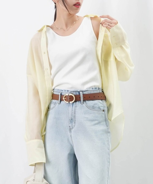 LUCA/LADY LUCK LUCA（ルカ/レディラックルカ）の「LC/LLL 前後2WAYリブタンク（タンクトップ・レディース・グレイッシュベージュ/オフホワイト/ターコイズブルー/オレンジ/ダークブラウン/ブラック・FREE）」の15枚目の写真