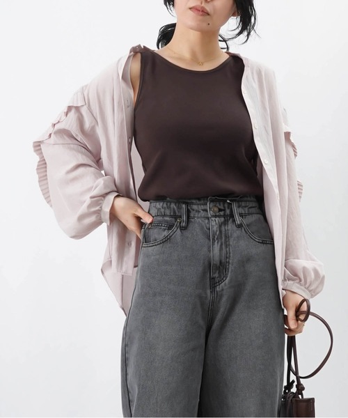 LUCA/LADY LUCK LUCA（ルカ/レディラックルカ）の「LC/LLL 前後2WAYリブタンク（タンクトップ・レディース・グレイッシュベージュ/オフホワイト/ターコイズブルー/オレンジ/ダークブラウン/ブラック・FREE）」の19枚目の写真