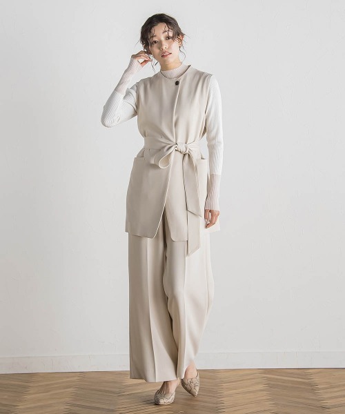 Droite lautreamont(ドロワットロートレアモン)の「ミリオーネダブルクロスジレ≪手洗い可能≫(その他アウター・レディース・ベージュ/ネイビー・M)」の8枚目の写真