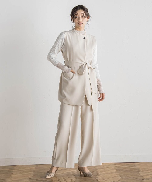 Droite lautreamont(ドロワットロートレアモン)の「ミリオーネダブルクロスジレ≪手洗い可能≫(その他アウター・レディース・ベージュ/ネイビー・M)」の10枚目の写真