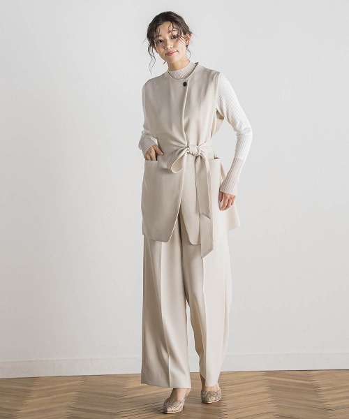 Droite lautreamont(ドロワットロートレアモン)の「ミリオーネダブルクロスジレ≪手洗い可能≫(その他アウター・レディース・ベージュ/ネイビー・M)」の11枚目の写真