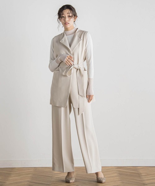 Droite lautreamont(ドロワットロートレアモン)の「ミリオーネダブルクロスジレ≪手洗い可能≫(その他アウター・レディース・ベージュ/ネイビー・M)」の12枚目の写真