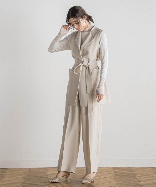 Droite lautreamont(ドロワットロートレアモン)の「ミリオーネダブルクロスジレ≪手洗い可能≫(その他アウター・レディース・ベージュ/ネイビー・M)」の13枚目の写真