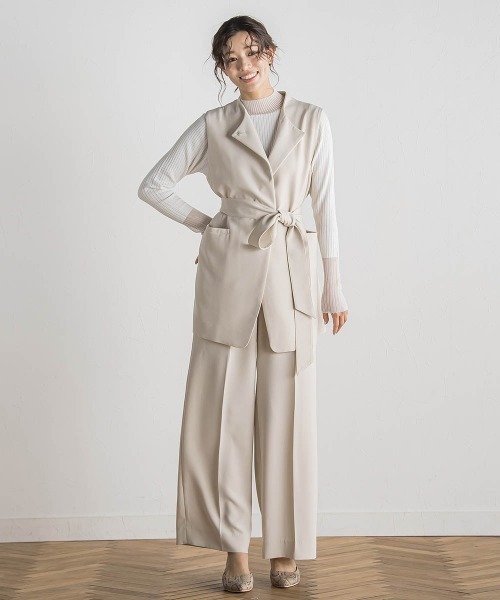 Droite lautreamont(ドロワットロートレアモン)の「ミリオーネダブルクロスジレ≪手洗い可能≫(その他アウター・レディース・ベージュ/ネイビー・M)」の14枚目の写真