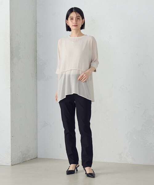 COMME CA ISM(コムサイズム)の「【セットアイテム】シアーオーバーTブラウス+タンクトップ(シャツ/ブラウス・レディース・ブラック/カーキ/ベージュ・MEDIUM/LARGE)」の16枚目の写真