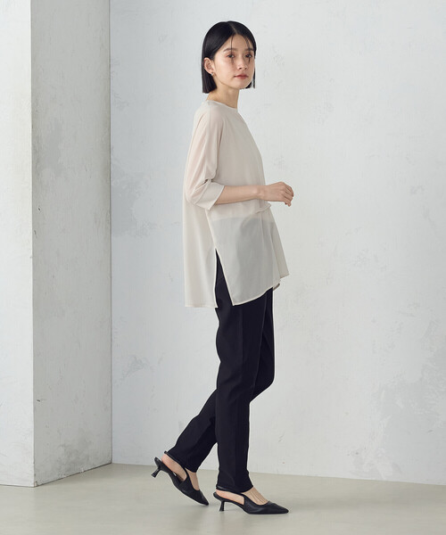 COMME CA ISM(コムサイズム)の「【セットアイテム】シアーオーバーTブラウス+タンクトップ(シャツ/ブラウス・レディース・ブラック/カーキ/ベージュ・MEDIUM/LARGE)」の17枚目の写真