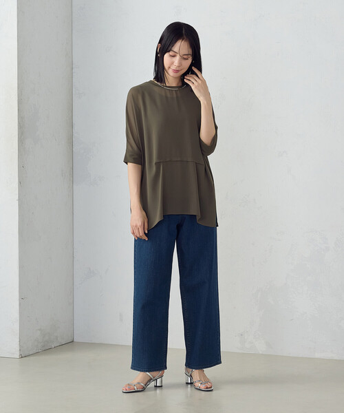 COMME CA ISM(コムサイズム)の「【セットアイテム】シアーオーバーTブラウス+タンクトップ(シャツ/ブラウス・レディース・ブラック/カーキ/ベージュ・MEDIUM/LARGE)」の20枚目の写真