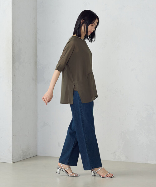 COMME CA ISM(コムサイズム)の「【セットアイテム】シアーオーバーTブラウス+タンクトップ(シャツ/ブラウス・レディース・ブラック/カーキ/ベージュ・MEDIUM/LARGE)」の10枚目の写真