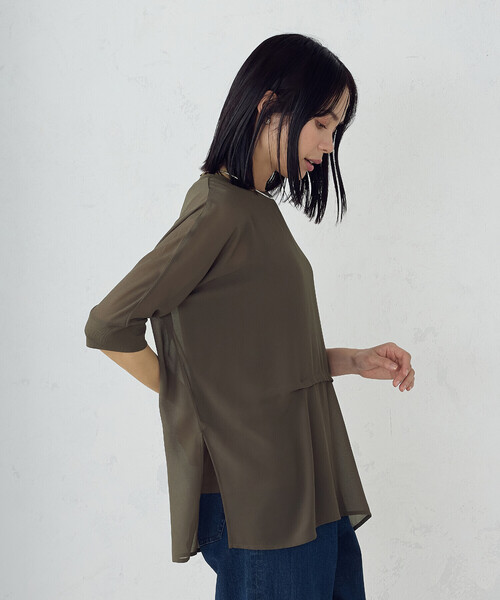 COMME CA ISM(コムサイズム)の「【セットアイテム】シアーオーバーTブラウス+タンクトップ(シャツ/ブラウス・レディース・ブラック/カーキ/ベージュ・MEDIUM/LARGE)」の13枚目の写真