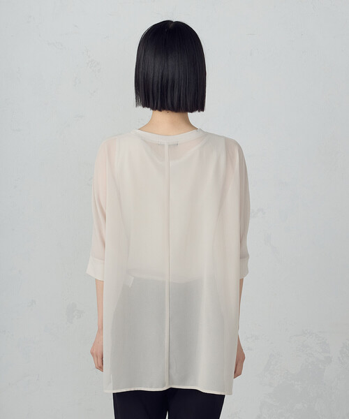 COMME CA ISM(コムサイズム)の「【セットアイテム】シアーオーバーTブラウス+タンクトップ(シャツ/ブラウス・レディース・ブラック/カーキ/ベージュ・MEDIUM/LARGE)」の5枚目の写真