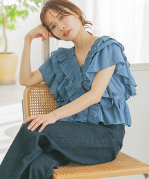 mysty woman | フリル2WAYブラウス   329026(シャツ/ブラウス)