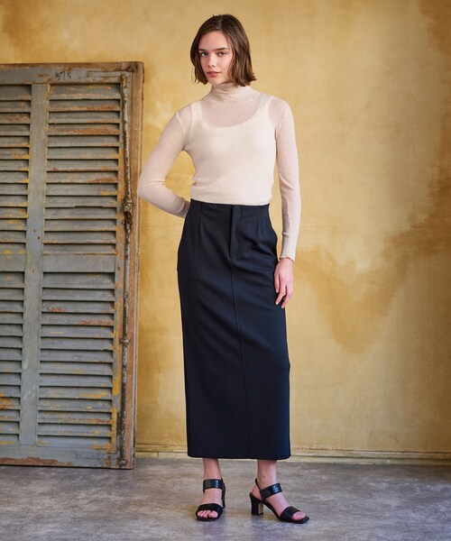 DRESSTERIOR(ドレステリア)の「【大人百花春号掲載 モデル美香さん着用】ストレッチポンチタイトスカート(スカート・レディース・ブラック/チャコールグレー・34/36/38/40)」の3枚目の写真