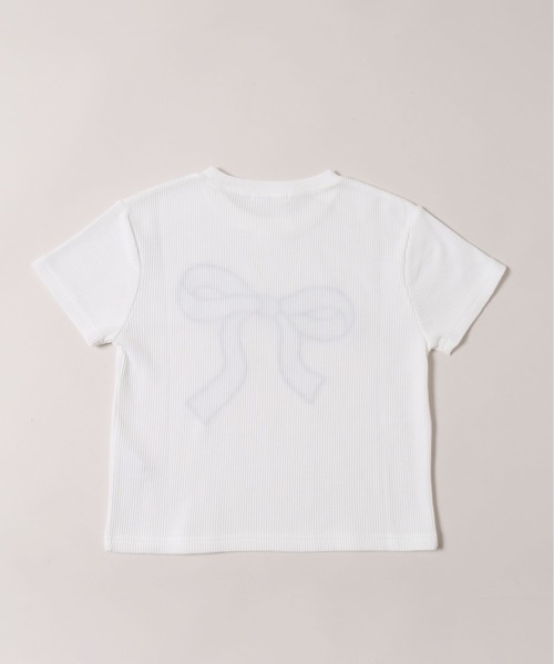 PHILLY(フィリー)の「【PHILLY】リボンレースワッペンワッフルT(Tシャツ/カットソー・レディース・グレー/ホワイト/ネイビー・FREE)」の6枚目の写真