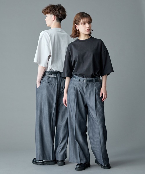 BonBon/ストライプストレートスラックス/ネイビー(navy) BEST 50] ストライプストレートスラックス | ファッション通販