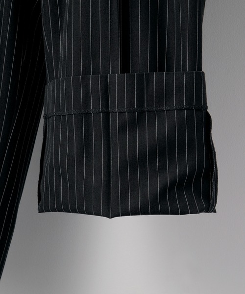 RUUBON（ルーボン）の「【RUUBON】stripe wide straight slacks / ストライプワイドストレートスラックス（スラックス・メンズ・ブラック系1/ネイビー系1・S/M/L）」の4枚目の写真