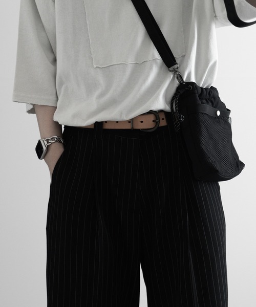 RUUBON（ルーボン）の「【RUUBON】stripe wide straight slacks / ストライプワイドストレートスラックス（スラックス・メンズ・ブラック系1/ネイビー系1・S/M/L）」の20枚目の写真
