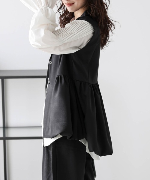期間限定・お買い得商品: |産地直送 セール】バルーンシルエット テーラードジレ（ベスト）｜AMELY トップス
