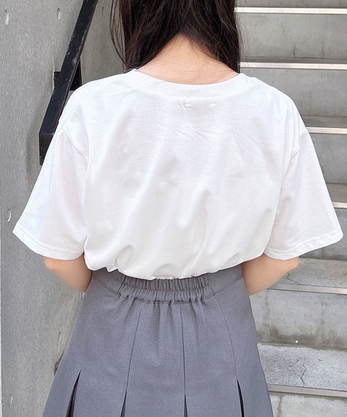 INGNI（イング）の「フラワーロゴTシャツ（Tシャツ/カットソー・レディース・ブラック×ピンク/ホワイト×ピンク/ホワイト×ブルー/ホワイト×グリーン/ホワイト×ネイビー/ネイビー系・M）」の12枚目の写真