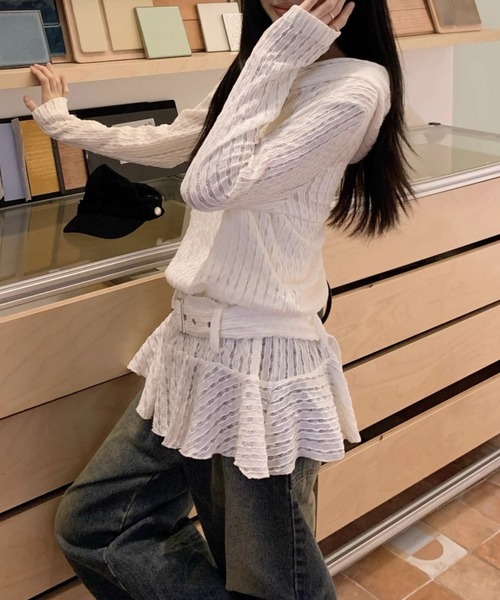 ★大人気商品★ セール】【春夏新作】ベルト付きフードトップス（Tシャツ トップス