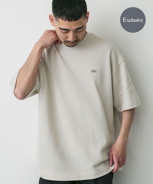 LACOSTE（ラコステ）の「『別注』LACOSTE×DOORS　thick pique crew ShortSleeve（Tシャツ/カットソー・メンズ・ブルー/アイボリー/ネイビー/ライトグレー・3/4/5）」の2枚目の写真