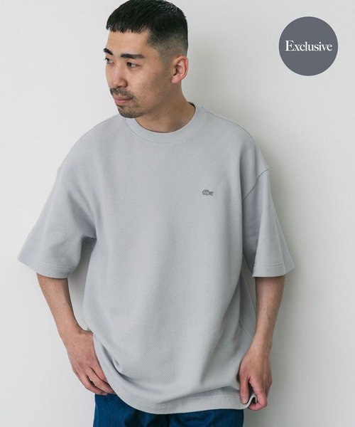 LACOSTE（ラコステ）の「『別注』LACOSTE×DOORS　thick pique crew ShortSleeve（Tシャツ/カットソー・メンズ・ブルー/アイボリー/ネイビー/ライトグレー・3/4/5）」の3枚目の写真