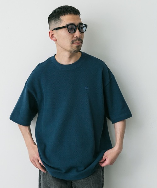 LACOSTE（ラコステ）の「『別注』LACOSTE×DOORS　thick pique crew ShortSleeve（Tシャツ/カットソー・メンズ・ブルー/アイボリー/ネイビー/ライトグレー・3/4/5）」の8枚目の写真