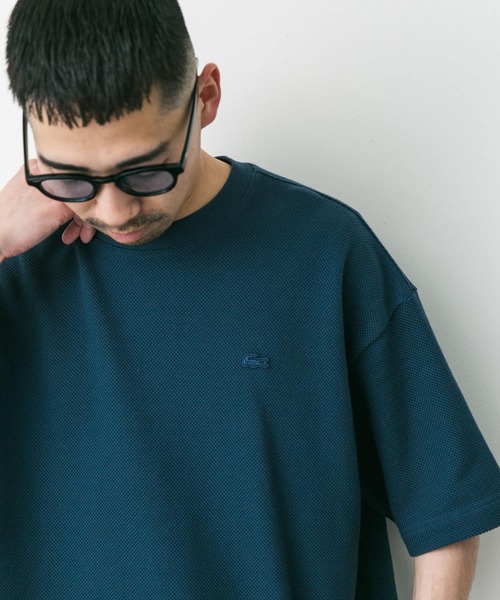 LACOSTE（ラコステ）の「『別注』LACOSTE×DOORS　thick pique crew ShortSleeve（Tシャツ/カットソー・メンズ・ブルー/アイボリー/ネイビー/ライトグレー・3/4/5）」の9枚目の写真
