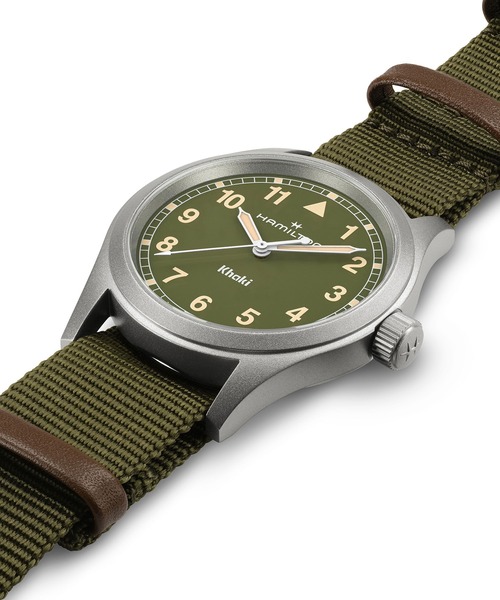 HAMILTON（ハミルトン）の「HAMILTON [ハミルトン] 腕時計 Khaki Field （カーキ フィールド）  クオーツ 38MM グリーン×グリーン（アナログ腕時計・メンズ・グリーン・FREE）」の5枚目の写真