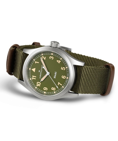 HAMILTON（ハミルトン）の「HAMILTON [ハミルトン] 腕時計 Khaki Field （カーキ フィールド）  クオーツ 38MM グリーン×グリーン（アナログ腕時計・メンズ・グリーン・FREE）」の6枚目の写真