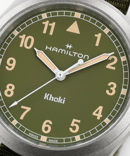 HAMILTON（ハミルトン）の「HAMILTON [ハミルトン] 腕時計 Khaki Field （カーキ フィールド）  クオーツ 38MM グリーン×グリーン（アナログ腕時計・メンズ・グリーン・FREE）」の4枚目の写真