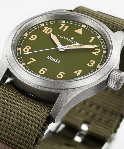 HAMILTON（ハミルトン）の「HAMILTON [ハミルトン] 腕時計 Khaki Field （カーキ フィールド）  クオーツ 38MM グリーン×グリーン（アナログ腕時計・メンズ・グリーン・FREE）」の3枚目の写真