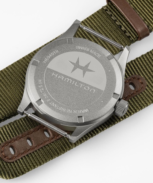 HAMILTON（ハミルトン）の「HAMILTON [ハミルトン] 腕時計 Khaki Field （カーキ フィールド）  クオーツ 38MM グリーン×グリーン（アナログ腕時計・メンズ・グリーン・FREE）」の2枚目の写真
