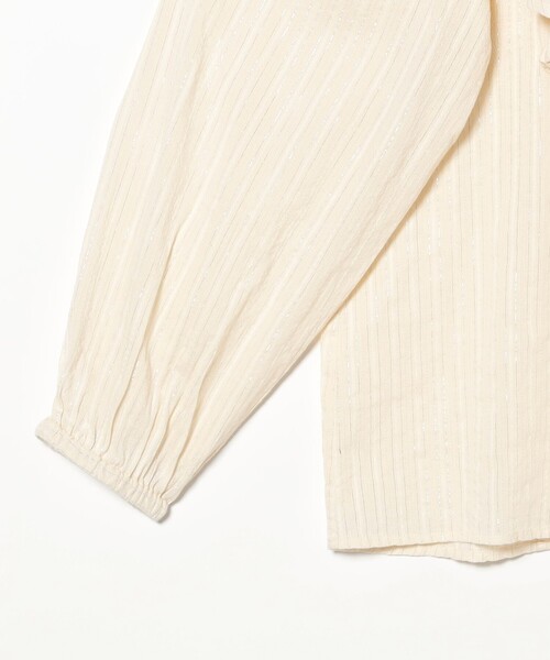 sara mallika(サラ マリカ)の「【別注】Sara mallika / COTTON STRIPE JACQUARD FRILL TUNIC(シャツ/ブラウス・レディース・ナチュラル/ネイビー・ONE SIZE)」の7枚目の写真