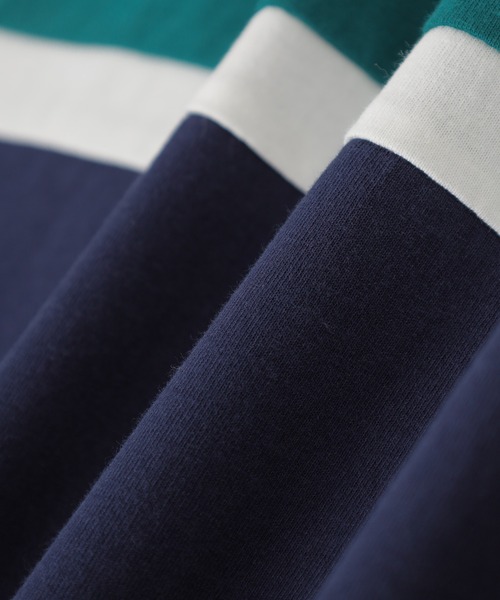 Honeys（ハニーズ）の「配色ラガーシャツ（ポロシャツ・レディース・ピンク/ボルドー/グリーン/スミクロ/ネイビー・L/LL/M/S/SS）」の21枚目の写真