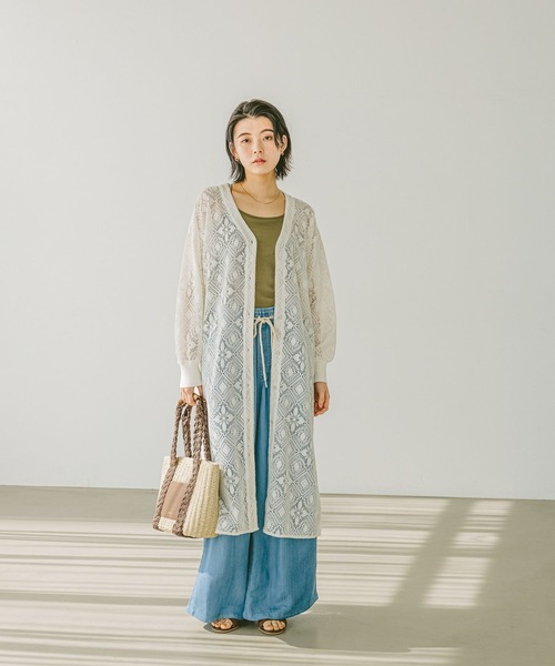 BAYFLOW（ベイフロー）の「[薄手＆しなやかな素材感]デニムワイドパンツ（その他パンツ・レディース・インディゴブルー/ブラック/サックスブルー・FREE/X-SMALL）」の8枚目の写真