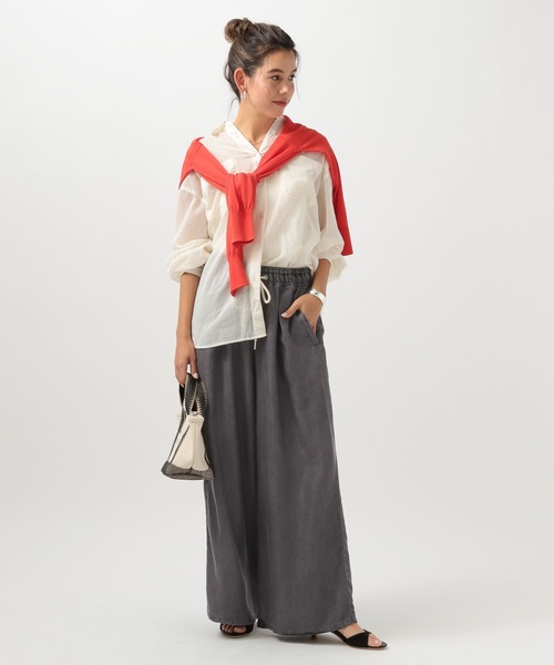 BAYFLOW（ベイフロー）の「[薄手＆しなやかな素材感]デニムワイドパンツ（その他パンツ・レディース・インディゴブルー/ブラック/サックスブルー・FREE/X-SMALL）」の12枚目の写真