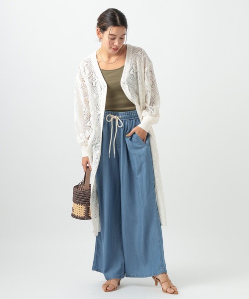 BAYFLOW（ベイフロー）の「[薄手＆しなやかな素材感]デニムワイドパンツ（その他パンツ・レディース・インディゴブルー/ブラック/サックスブルー・FREE/X-SMALL）」の16枚目の写真