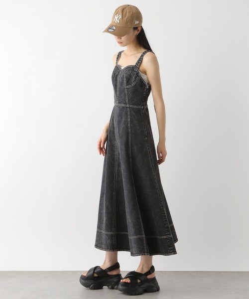 セール】ショルダーベルトデニムワンピース 325865（ワンピース