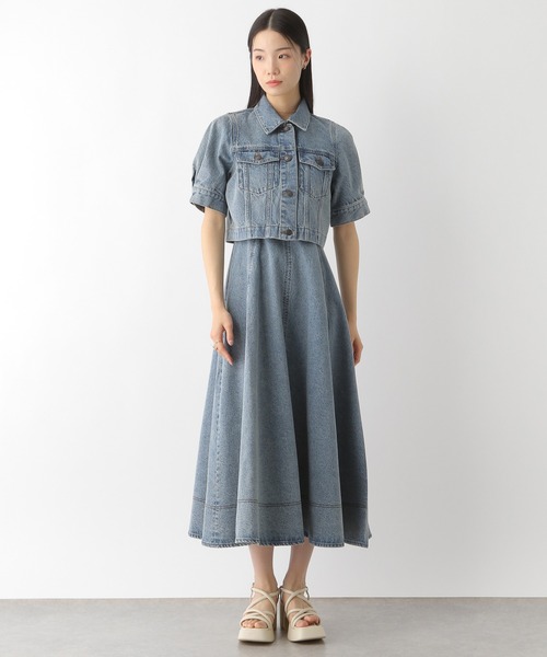 Heather（ヘザー）の「ショルダーベルトデニムワンピース 325865